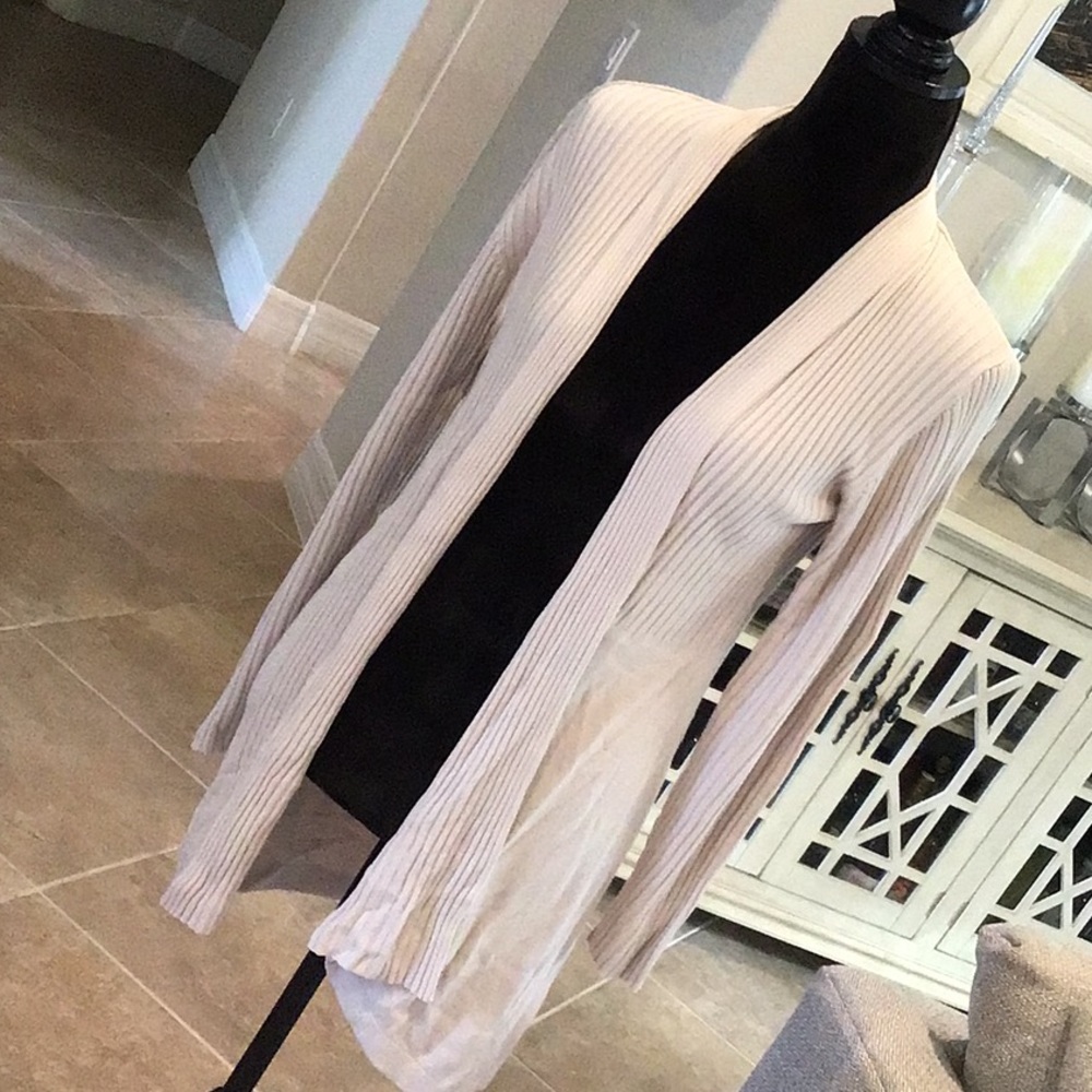 Cream colored ribbed cardigan, size XL